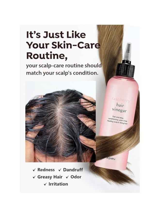 A'PIEU Raspberry Scalp Vinegar Hair Rinse  200 ml  Balances Hair &  pH Level - Smoother and Shinier Hair - Clarifies Detangles and Encourages Hair Growth - Image 2